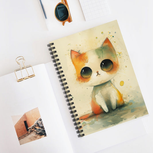 A Cutie Cat Spiral Notebook - Ruled Line by TigerDesignStore69